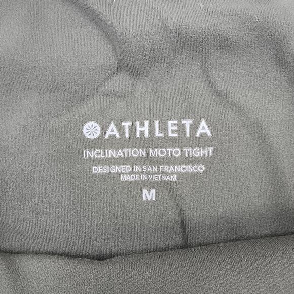 Athleta Leggings Womens Medium Green Arbor Olive Inclination Moto Tight Active - Picture 2 of 16